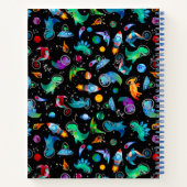 Carnet Dinosaure Astronauts Espace aquarelle Personnalisé (Dos)