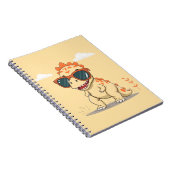 Carnet Dinosaure Cool avec des Lunettes de Soleil Drôle E (Côté Droit)