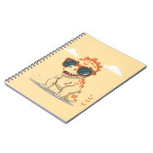 Carnet Dinosaure Cool avec des Lunettes de Soleil Drôle E (Côté gauche)