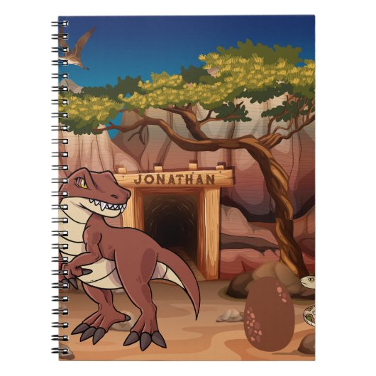 Carnet Dinosaure cool Personnalisé dessin animé pour enfa (Devant)