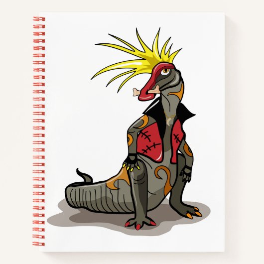 Carnet Dinosaure Hadrosaurus Habillé Comme Un Punk. (Devant)