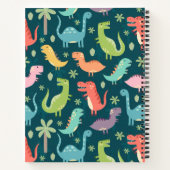 Carnet Dinosaure Motif Bleu Monogramme Enfant Garçon (Dos)