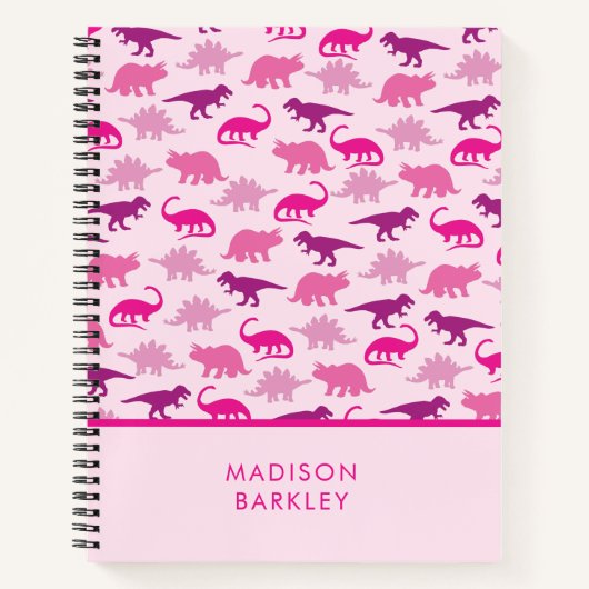 Carnet Dinosaure rose (Devant)