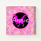 Carnet Dinosaure rose personnalisé caché (Dos)