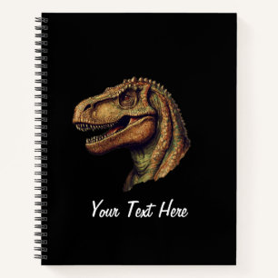 Carnet Dinosaure rouge vert personnalisé T-Rex Tyrannosau