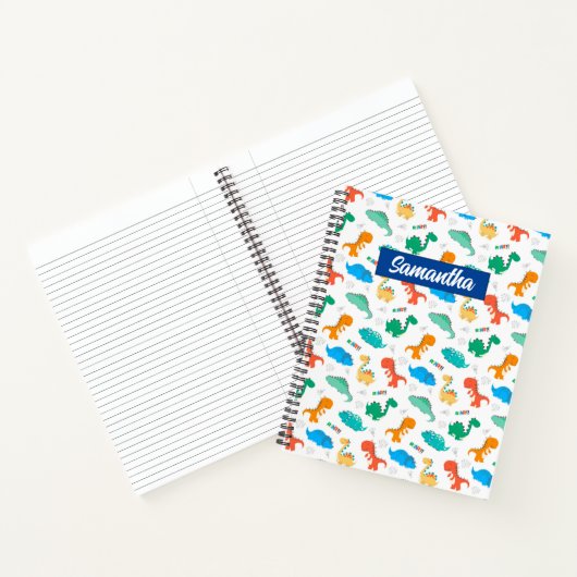 Carnet Dinosaures colorés mignons Motif illustré (Intérieur)