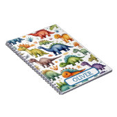 Carnet Dinosaures fantaisistes colorés mignons (Côté Droit)