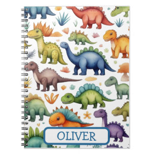 Carnet Dinosaures fantaisistes colorés mignons