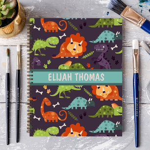 Carnet Dinosaures mignons personnalisés garçons