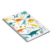 Carnet Dinosaures stylisés, éléments floraux, mignons. (Côté Droit)
