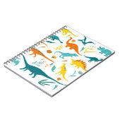 Carnet Dinosaures stylisés, éléments floraux, mignons. (Côté gauche)