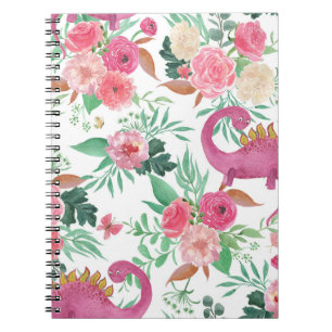 Carnet Dinosaures Vintage motif floral