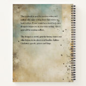 Carnet d'inspiration de couverture de livre de fan (Dos)