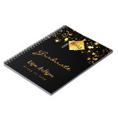 Carnet Diplômé de la fête de l'or noir étoiles (Côté gauche)