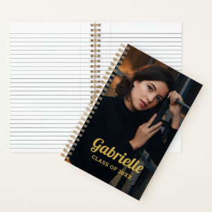 Carnet Diplômé en écriture dorée sur photo personnalisée