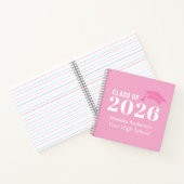 Carnet Diplôme Nom Personnalisé Rose (Intérieur)
