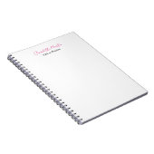 Carnet Directeur Consultant Chef Blanc Rose Professionnel (Côté Droit)