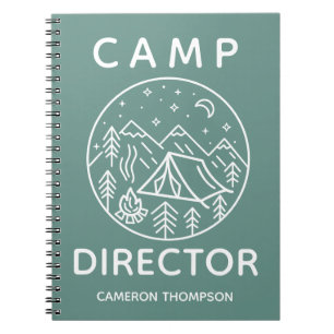 Carnet Directeur du camp d'été personnalisé vert