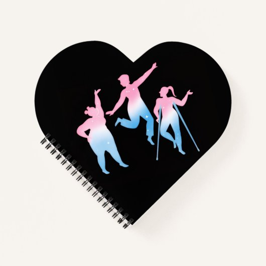 Carnet disabled trans design on heart shaped (Devant)