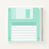 Carnet Disquette Turquoise Cute Pastel personnalisée (Dos)
