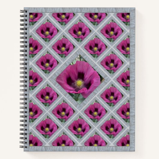 Carnet distinctif avec les Poppies Magenta (Devant)