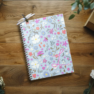 Carnet Ditsy Pop Floral Art Ciel Bleu Initial