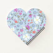 Carnet Ditsy Pop Floral Art Monogrammed Heart Shape (Dos)