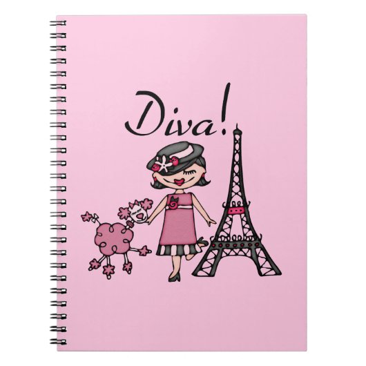 Carnet Diva de cheveux noirs (Devant)