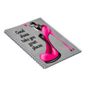 Carnet Divinité de la mode en escarpin rose (Côté Droit)