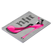 Carnet Divinité de la mode en escarpin rose (Côté gauche)