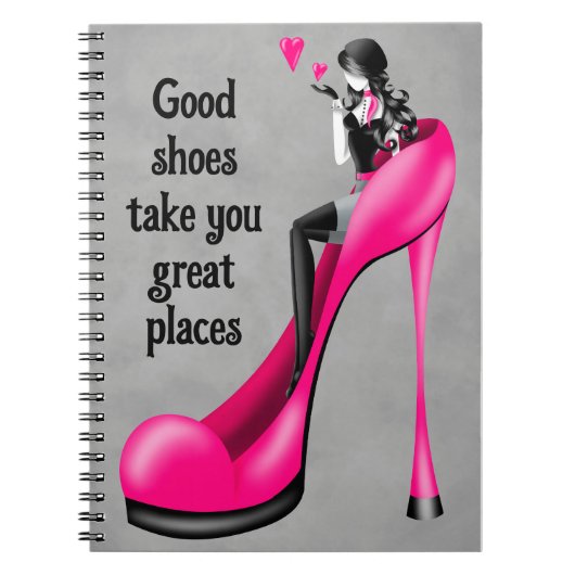 Carnet Divinité de la mode en escarpin rose (Devant)