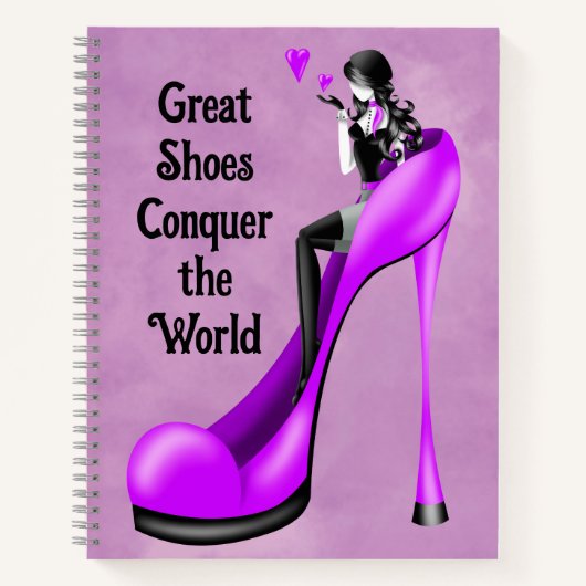 Carnet Divinité de la mode en talons aiguilles violets (Devant)