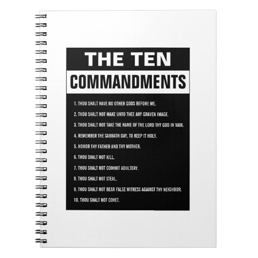 Carnet Dix Commandements Bible Verse Chrétien Religieux (Devant)