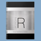 Carnet do-it-yourself Nom du monogramme, Texte gris noir,