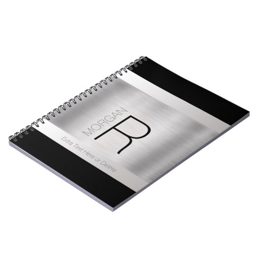 Carnet do-it-yourself Nom du monogramme, Texte gris noir, (Côté gauche)