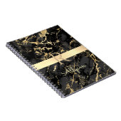 Carnet do-it-yourself Nom & Monogramme, Barre Or, Marbre  (Côté Droit)