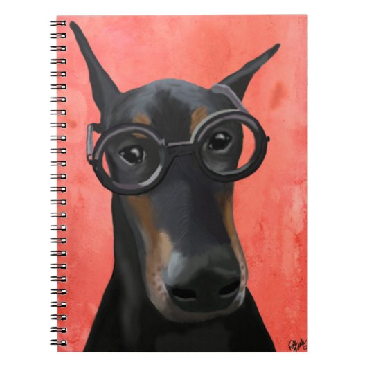 Carnet Doberman avec lunettes (Devant)