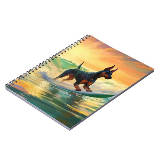 Carnet Doberman Beach Surf Peinture (Côté gauche)