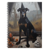 Carnet Doberman Citrouille Halloween effroi (Devant)