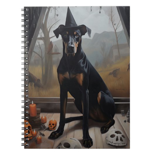 Carnet Doberman Citrouilles Halloween Épouvantable (Devant)