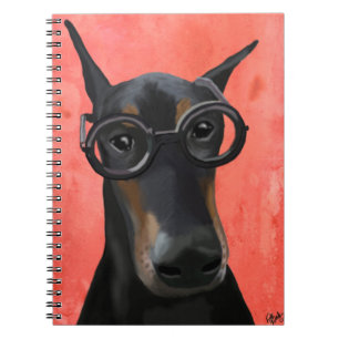 Carnet Dobermann avec des verres