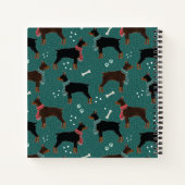 Carnet Dobermans rouges et noirs dans Scarves Motif d'hiv (Dos)