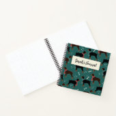 Carnet Dobermans rouges et noirs dans Scarves Motif d'hiv (Intérieur)