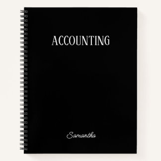 Carnet d'objet de comptabilité noire personnalisée