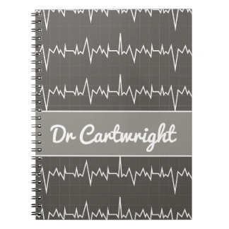 Carnet Docteur nom personnalisé ECG EKG don de coeur médi