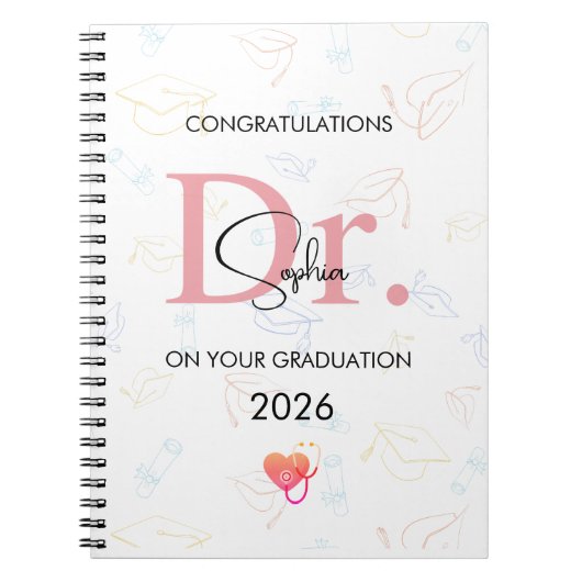 Carnet Doctor Graduation Personalized Name Class 2026 (Devant)