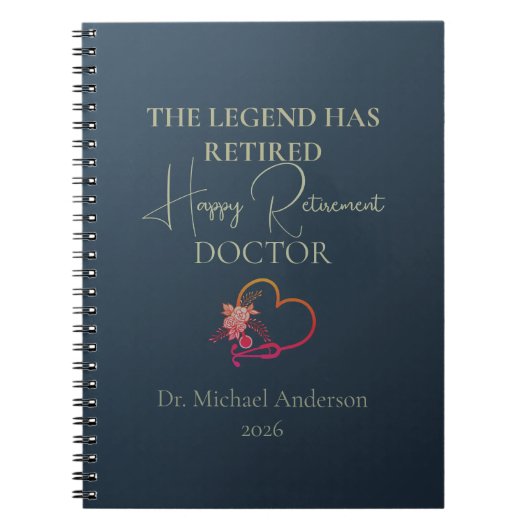 Carnet Doctor Retirement Gift The Legend Has Retired (Devant)