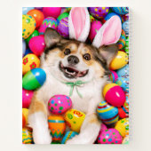 Carnet Dog Laying on Easter Eggs (Dos)