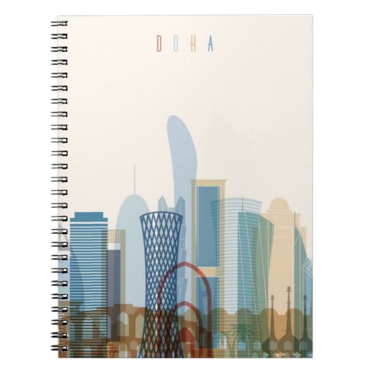 Carnet Doha, horizon de ville du Qatar | (Devant)
