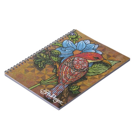 Carnet d'oiseau d'art de textile (Côté gauche)